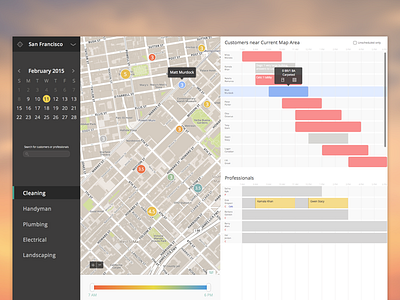 Scheduling Dashboard dashboard data map productivity scheduling ui visualization web web design