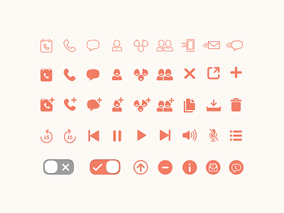Clementine Icon Set app b2b call conference enterprise glyph icon icon set iconography playback symbol toggle