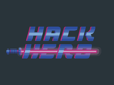 Hightail Hackathon Banner hack hackathon hero hr lightsaber pixel pixel art print retro