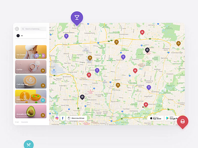 Gastromapa - Web UI animation clean design food food and drink food app food map foodie gastro gastronomy map minimal ui ux web webdesign