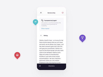 Gastromapa - Translation feature animation app clean design food food app food map foodie gastro gastronomy ios minimal translate translation translator ui ux