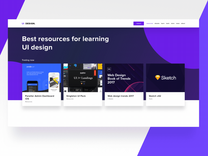 UI Learning - landing page (concept) animation education gif home page homepage landing page learning resources scroll ui