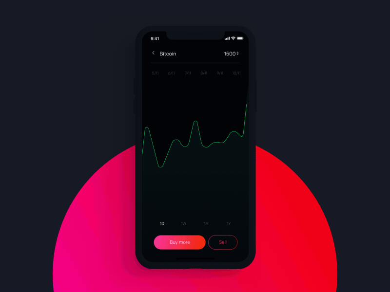 Crypto App - Flow (Dark) app bank bitcoin clean cryptocurrency design ios iphone x money trading ui ux