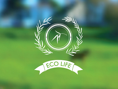 Eco life logo. blurred branging design landscape letter photo photography type typography vector