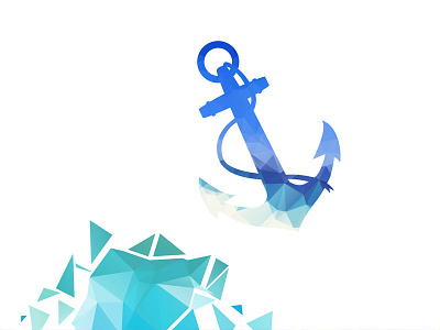 Anchor. anchor blue nautical polygon sea triangular vector