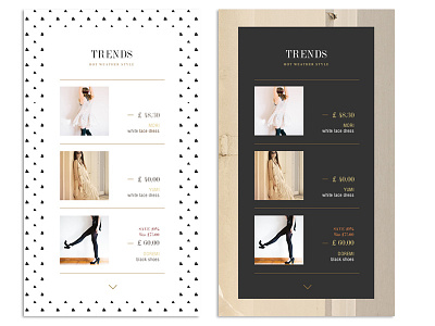 Fashion ui card design. cards digital fashion kit typography ui web website