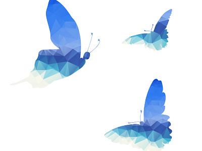 Butterflies artwork blue butterflies polygon triangular vector