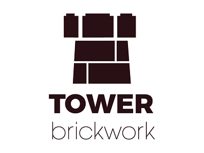 Tower brickwork logo. badge brick illustration logo print product tower typography vector