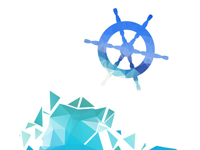 Steering wheel blue nautical polygon sea steering triangular vector wheel