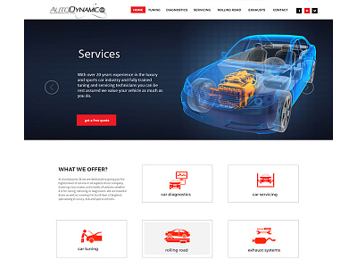 Auto Dynamic website. artwork auto dynamic car design graphic ui website