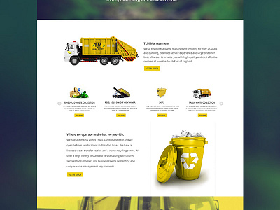 TLM waste management website. design digital layout ui web website