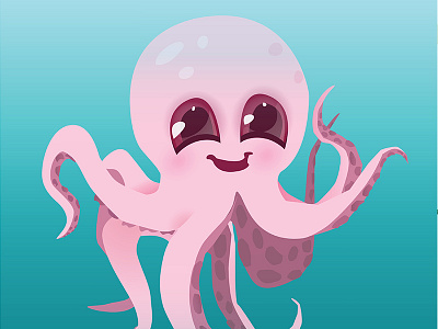 Octopus illustration illustration octopus pink sea vecto