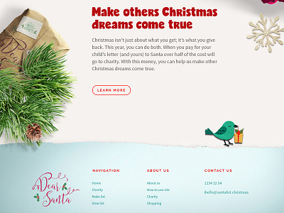 Santa website card christmas design kids santa ui website