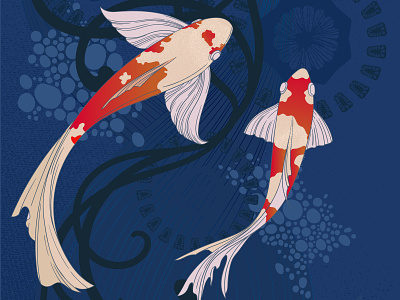 Fish art artwork bright decorated design digital fish illustration pattern vector