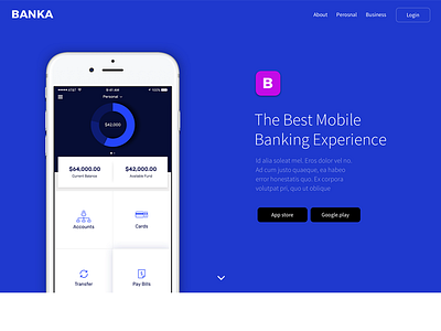 BANKA app banking finance freelance mobile banking website