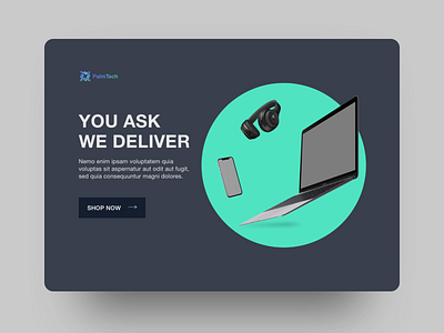 PalmTech - Welcome Page daily design daily ui desktop desktop design ecommerce index page startup tech ui uiux welcome page