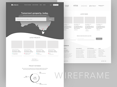 Urban - Wireframe daily ui data design logo map minimal news projects property real estate search sketch ui design ux website wireframe