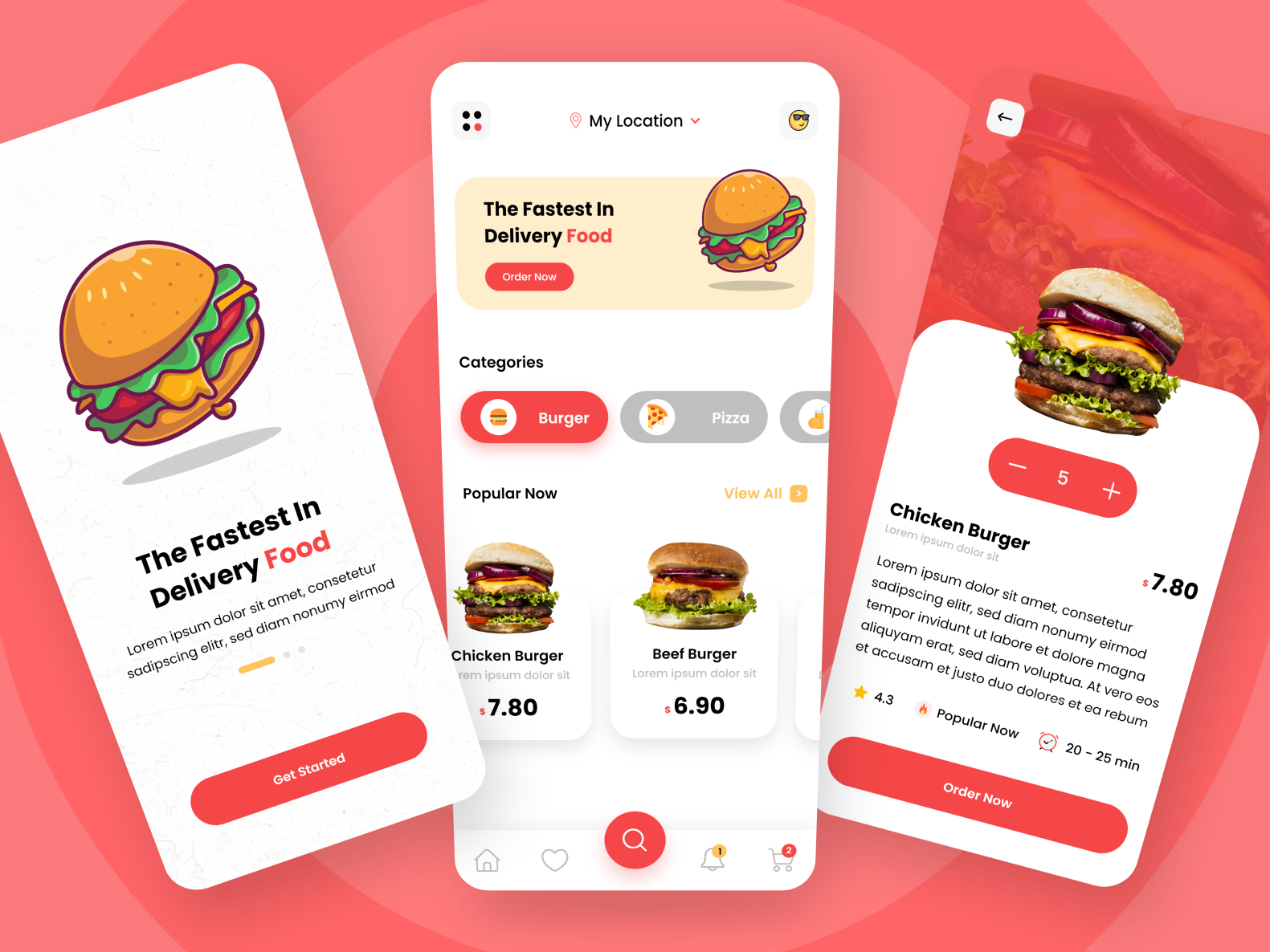 Food Delivery App Design by Akshay V on Dribbble