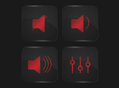 Glass multimedia icons app branding design icon illustration logo typography ui ux vector