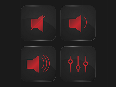 Glass multimedia icons