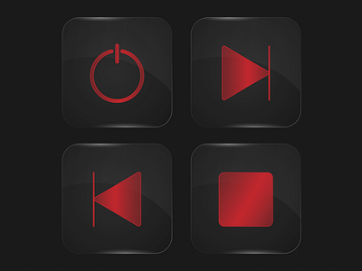 Glass multimedia icons