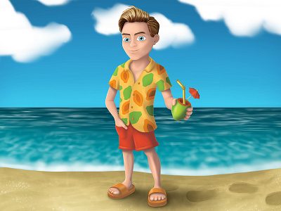 MIKE PAPAYA art beach cartoon character character design characters characters design digital art digital illustration digital painting illustration illustrations sea