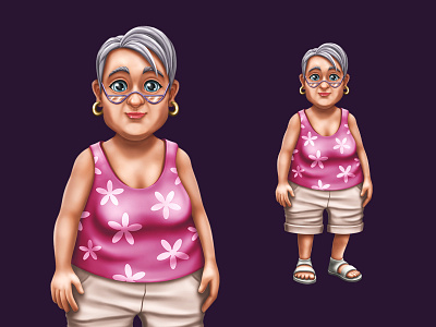 Granny 2d 2d art 2d character art cartoon character characters digital art digital painting game character granny illustration illustrations