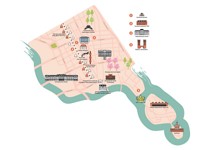 Norrmalm 2d art illustration landscape map norrmalm scheme stockholm typography vector