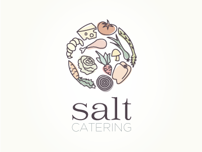 Salt Catering brioche catering food logo salt vegetables