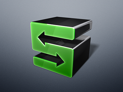 Sharepod Application Icon 3d arros cube glass green icon mac osx s shine transfer