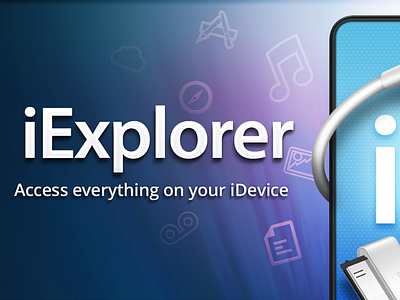 iExplorer Site Header... with Purple! blue glow header icons idevice iexplorer iphone light purple teal