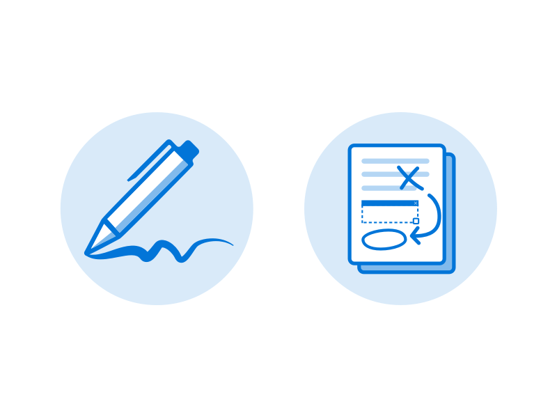 Sign & Edit Icons shaded edit sign icons