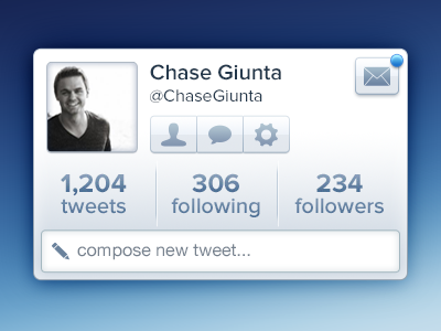 Twitter Widget Rebound blue interface profile rebound tweet twitter widget