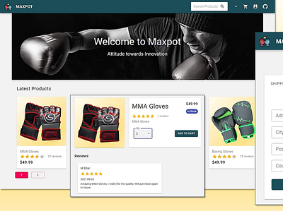 Maxpot MMA ecommerce mern stack react website