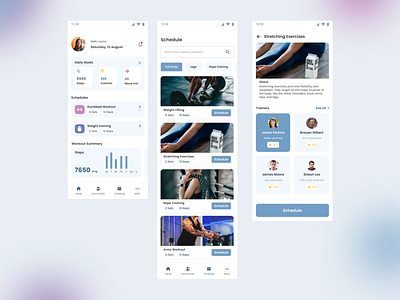 Fitness Center — Workout Schedules design firstdribbbleshot fitnesscenterapp ui ux