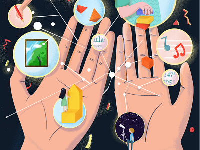 Illustration | relational mind hands illustration illustration art learn learning mind relationalthinking smart stars