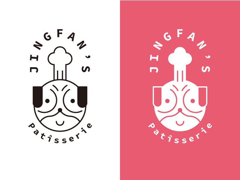 Logo | Jingfan's patîsserie food patisserie illustrator dog pug icon graphic design logo