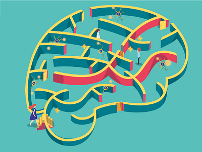 Illustration Brain-maze brain illustration maze neuro neuroscience science