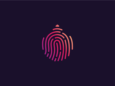 Personalised Printers Logo Design Concept brand branding design fingerprint gradient icon identity logo printer logo unique logo vector