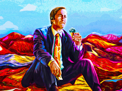 Caught Under a Nuclear Albuquerque Sun, But It's Saul Goodman abstract adobe illustrator better call saul breaking bad character characterdesign design drawing graphic design illustration photoshop portrait saul goodman
