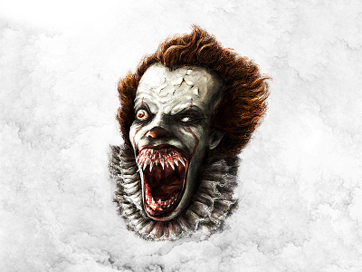 Pennywise Illustration 2 brush character colour concept cool digital art drawing horror illustration movie photoshop