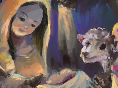 sneak-peek of a commissioned illustration animals children christ commission digital digital painting illustration paint painting photoshop religion sneak peek