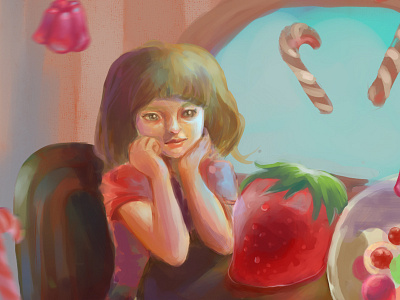 Candyshop Closeup Work in Progress candy candy shop colorful cute digital painting fluffy illustration love paint photoshop progress wip