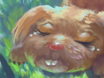 Baby Scrabbit crying! animals digital illustration painting