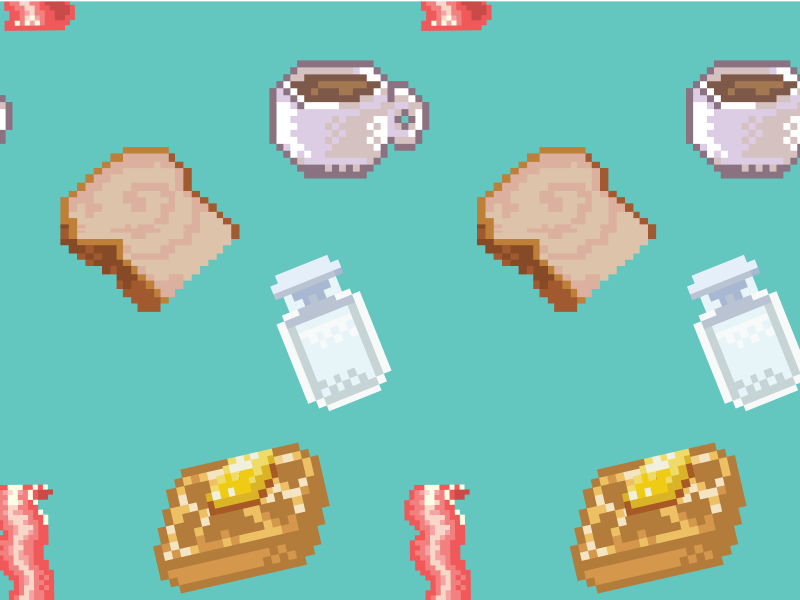 8-bit Breakfast Pattern by Jianne Vivero on Dribbble