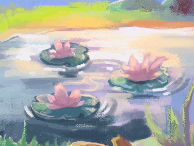 Children's Book childrens book digital digital painting illustration painting pond textured painting