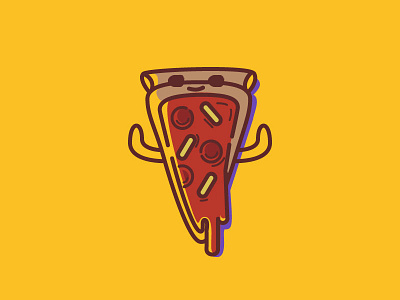 Pizza Icon adobe illustrator cute design cute icons icons illustration kawaii minimalist outline outlines pizza vector vector art