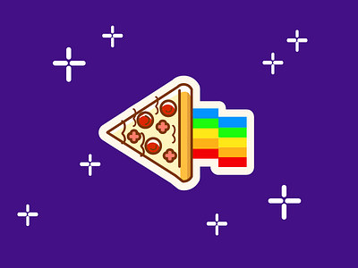 Nyan Pizza colorful kawaii kawaii pizza nyan pizza pizza sticker