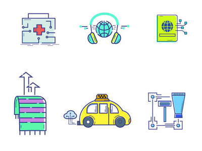 Cryptocurrency-themed Flat Icon Set cryptocurrency design icon line art minimal vector