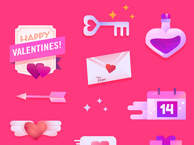 Valentine Vector Icons heart icons kawaii love valentine valentines day vector